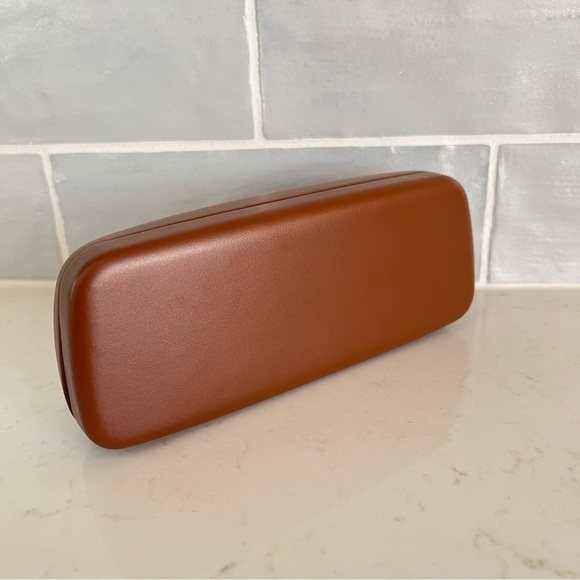 NEW Long champ Paris Matte Dark Cognac Brown Clamshell Dome Sunglasses Case - Picture 6 of 11